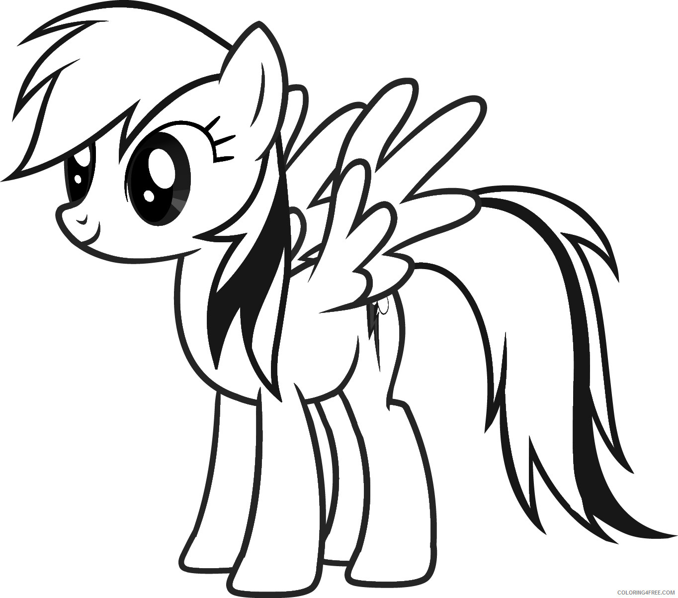 Rainbow Dash Coloring Pages Cartoons Rainbow Dash 2 Printable 2020 5262 Coloring4free