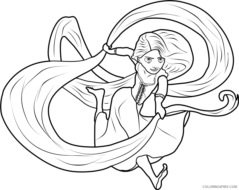Rapunzel Coloring Pages Cartoons 1531538744_rapunzel running a4 Printable 2020 5263 Coloring4free