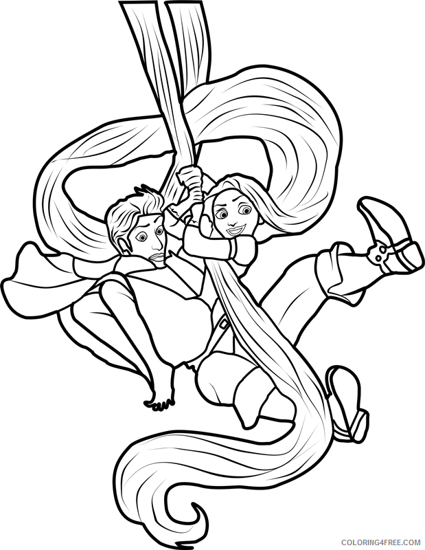 Rapunzel Coloring Pages Cartoons 1531539119_rapunzel and flynn swinging a4 Printable 2020 5264 Coloring4free