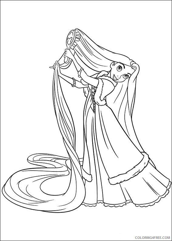 Rapunzel Coloring Pages Cartoons 1533181916_rapunzel brushing her hair a4 Printable 2020 5267 Coloring4free