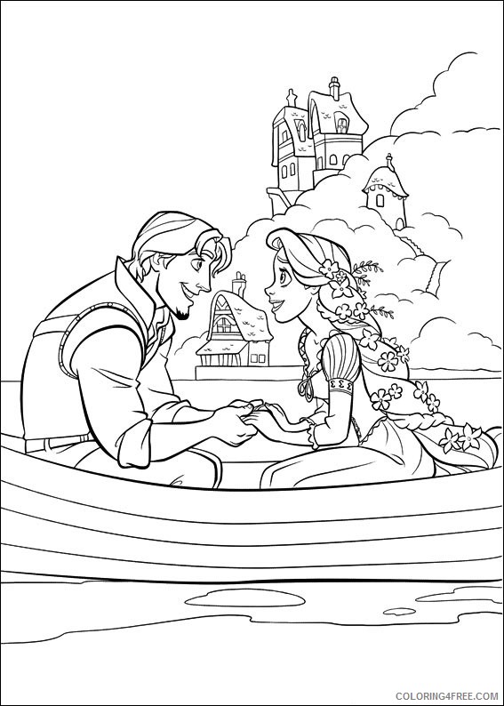 Rapunzel Coloring Pages Cartoons 1533183280_flynn and rapunzel on boat a4 Printable 2020 5271 Coloring4free