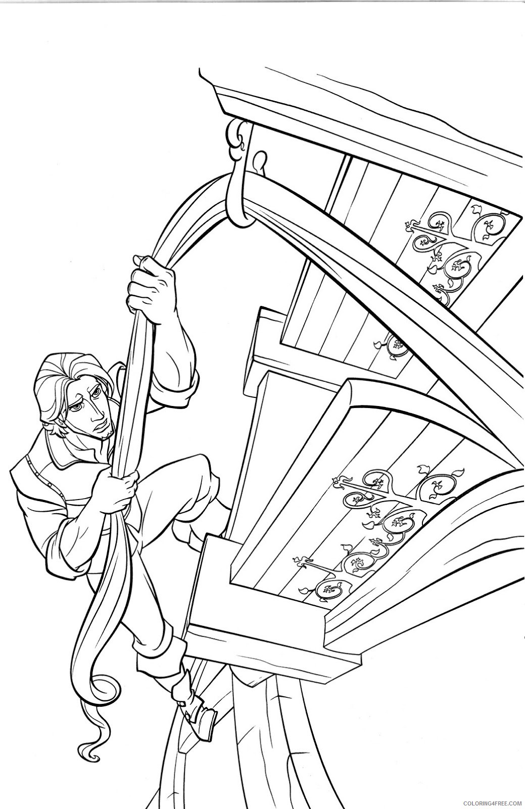 Rapunzel Coloring Pages Cartoons Princess Rapunzel and Flynn Rider Printable 2020 5299 Coloring4free