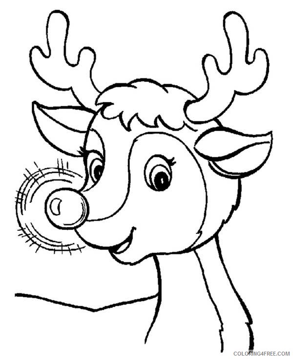 Rudolph the Red Nosed Reindeer Coloring Pages Cartoons Rudolph Face Printable 2020 5384 Coloring4free