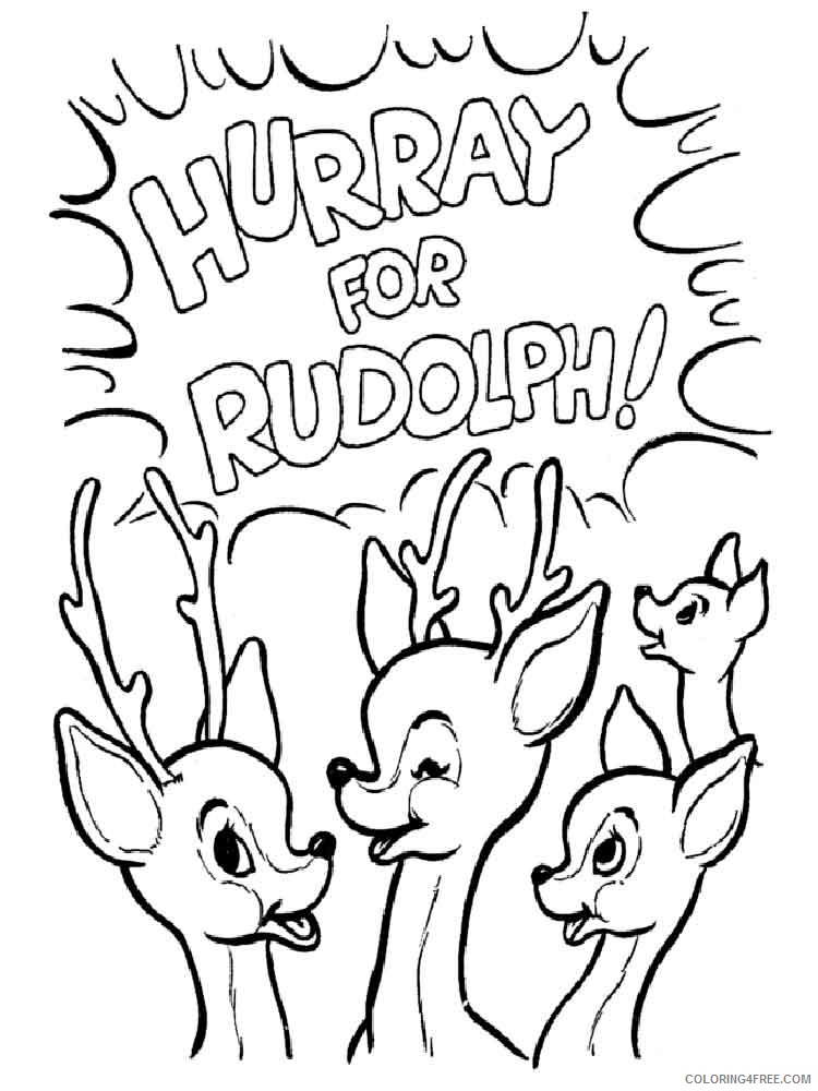 Rudolph the Red Nosed Reindeer Coloring Pages Cartoons rudolph 14 Printable 2020 5373 Coloring4free