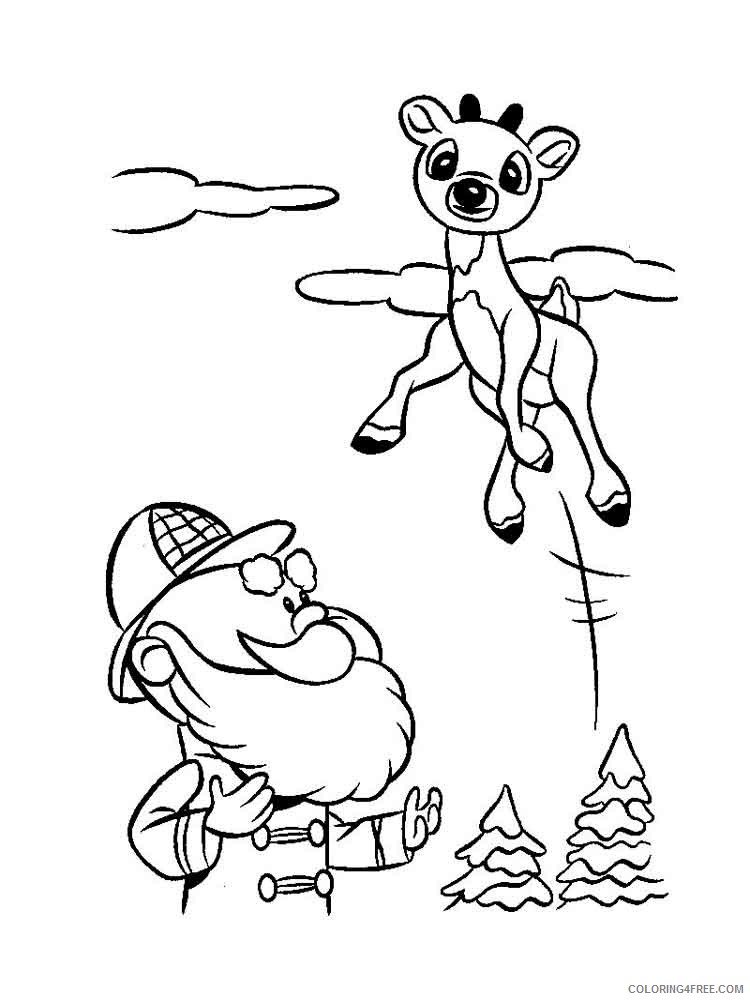 Rudolph the Red Nosed Reindeer Coloring Pages Cartoons rudolph 9 Printable 2020 5380 Coloring4free