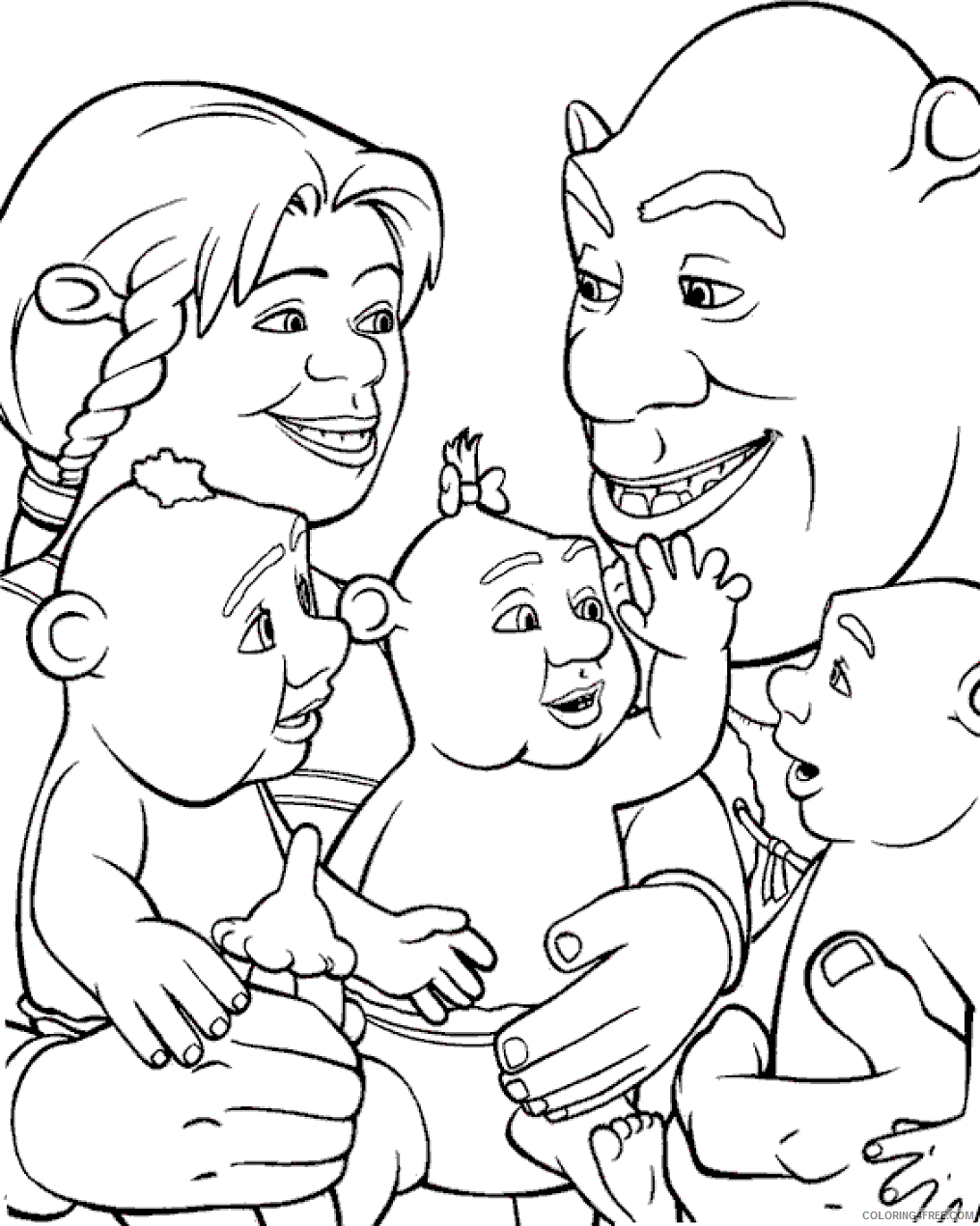 Shrek Coloring Pages Cartoons 1569339256_family_of_shrek a4 Printable 2020 5401 Coloring4free