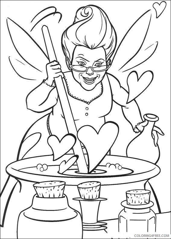 Shrek Coloring Pages Cartoons Shrek Fairy Godmother Printable 2020 5591 Coloring4free