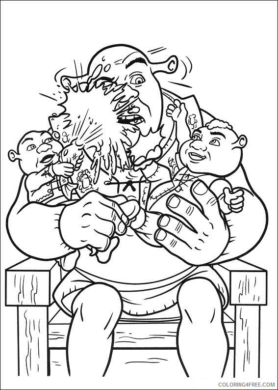 Shrek Coloring Pages Cartoons Shrek and Babies Printable 2020 5510 Coloring4free
