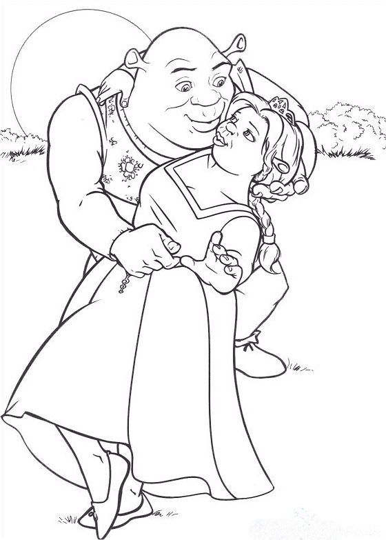 Shrek Coloring Pages Cartoons Shrek and Fiona Printable 2020 5512 Coloring4free