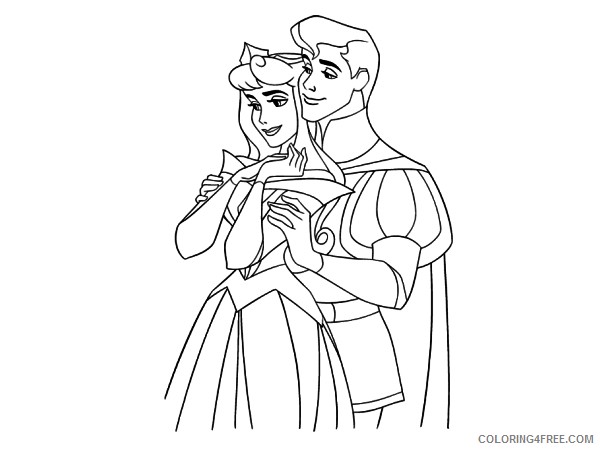 Sleeping Beauty Coloring Pages Cartoons Sleeping Beauty and Prince Printable 2020 5597 Coloring4free