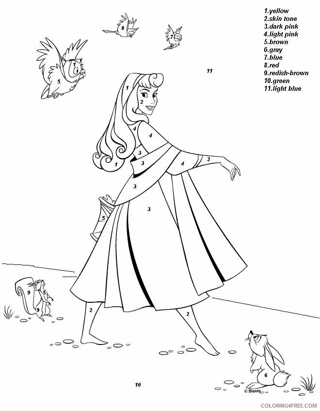 Sleeping Beauty Coloring Pages Cartoons Sleeping Beauty by Number Printable 2020 5598 Coloring4free