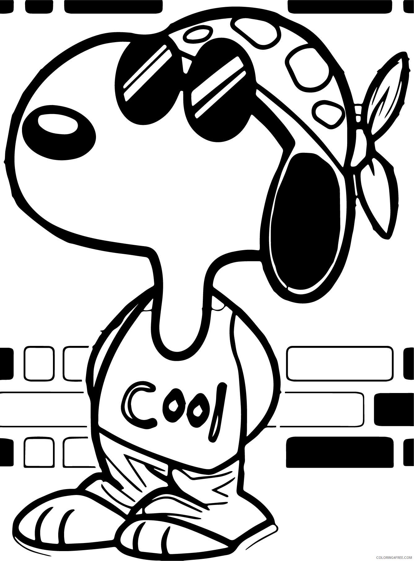 Snoopy Coloring Pages Cartoons 1539418396_joe cool snoopy wecoloringpage with p2n me in Printable 2020 5631 Coloring4free