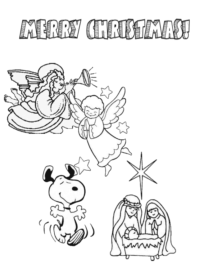 Snoopy Coloring Pages Cartoons Charlie Brown Christmas Snoopy and Angels Printable 2020 5638 Coloring4free