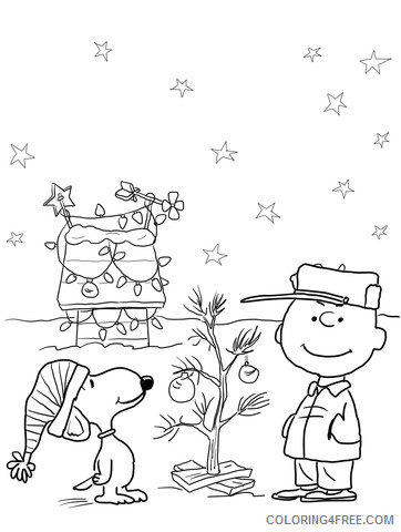 Snoopy Coloring Pages Cartoons Charlie Brown and Snoopy Christmas 2 Printable 2020 5634 Coloring4free