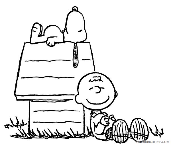 Snoopy Coloring Pages Cartoons Charlie Brown and Snoopy is Sleeping Printable 2020 5636 Coloring4free