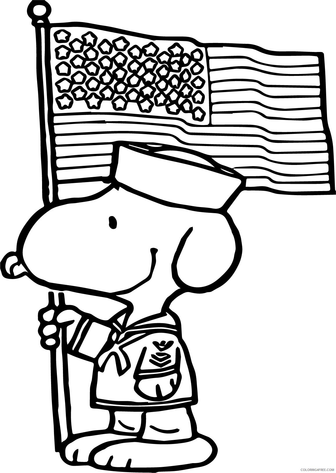 Snoopy Coloring Pages Cartoons Patriotic Snoopy Flag Day Printable 2020 5645 Coloring4free