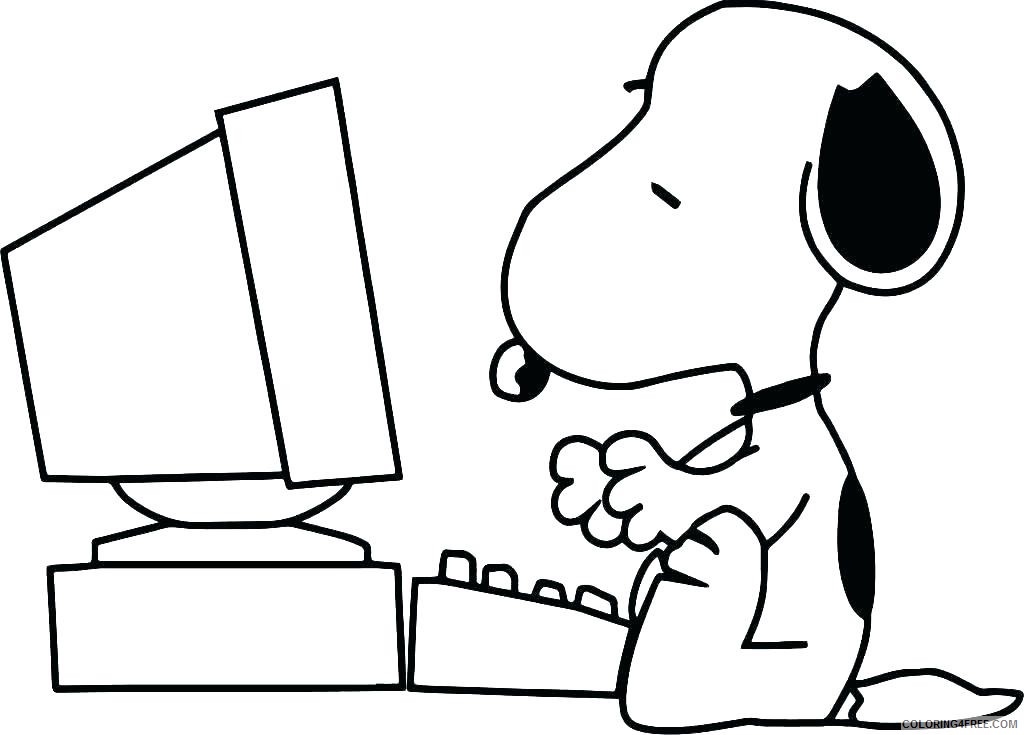 Snoopy Coloring Pages Cartoons Snoopy Computer Printable 2020 5688 Coloring4free