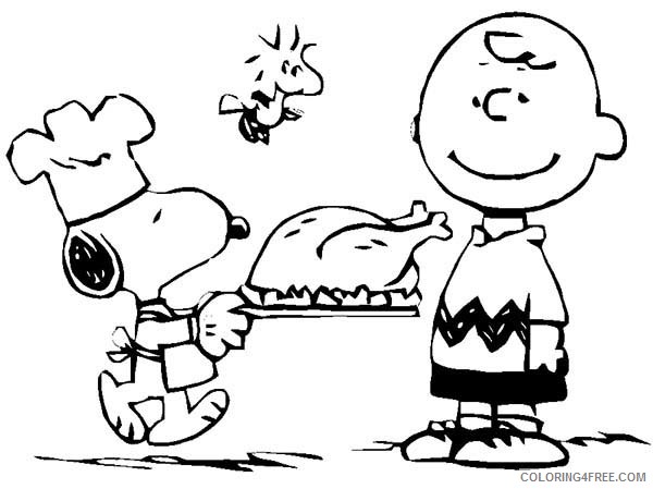 Snoopy Coloring Pages Cartoons Snoopy Cook Chicken for Charlie Brown Printable 2020 5689 Coloring4free