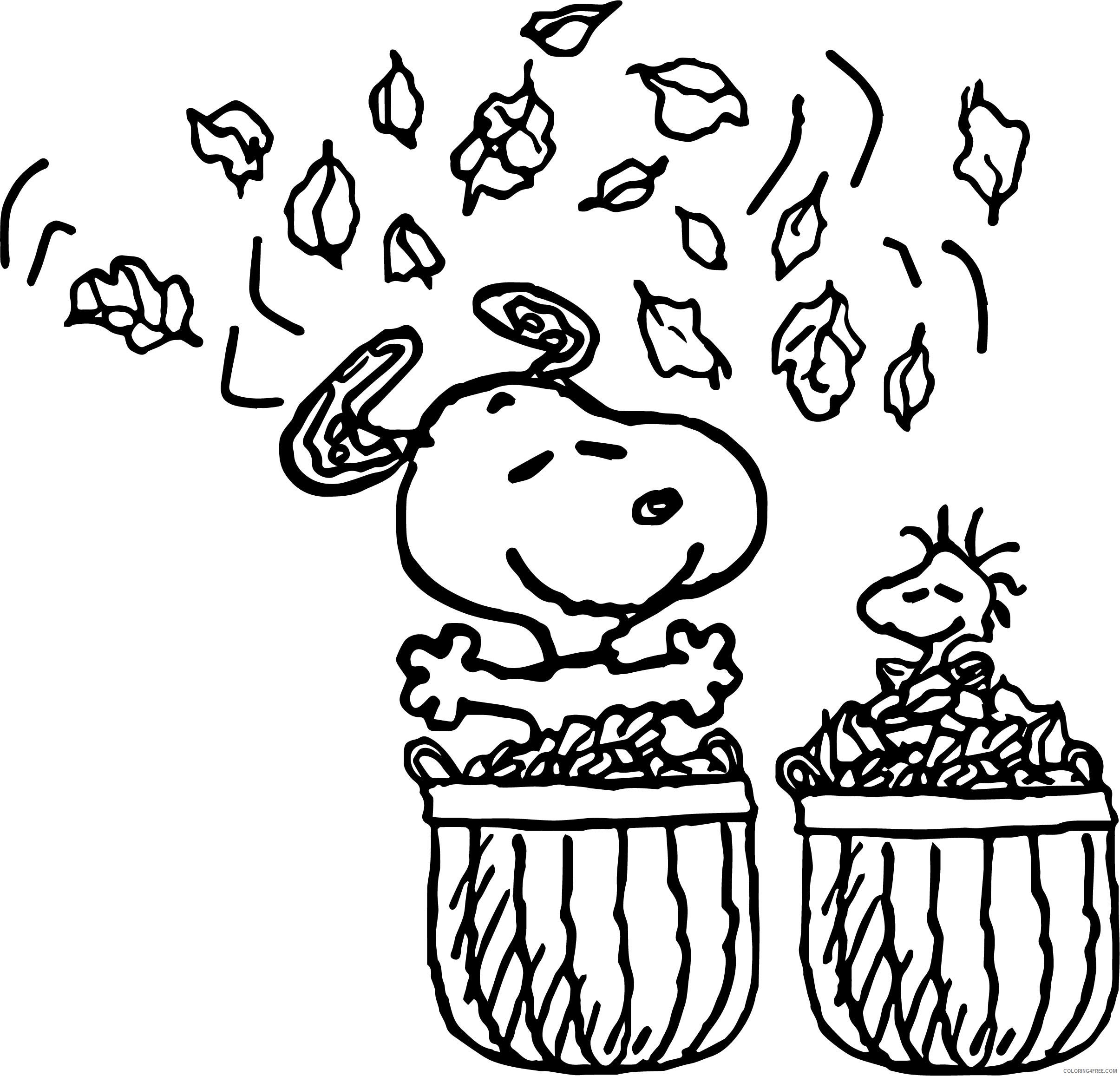 Snoopy Coloring Pages Cartoons Snoopy Fall Leaves Printable 5692 Coloring4free Coloring4free Com