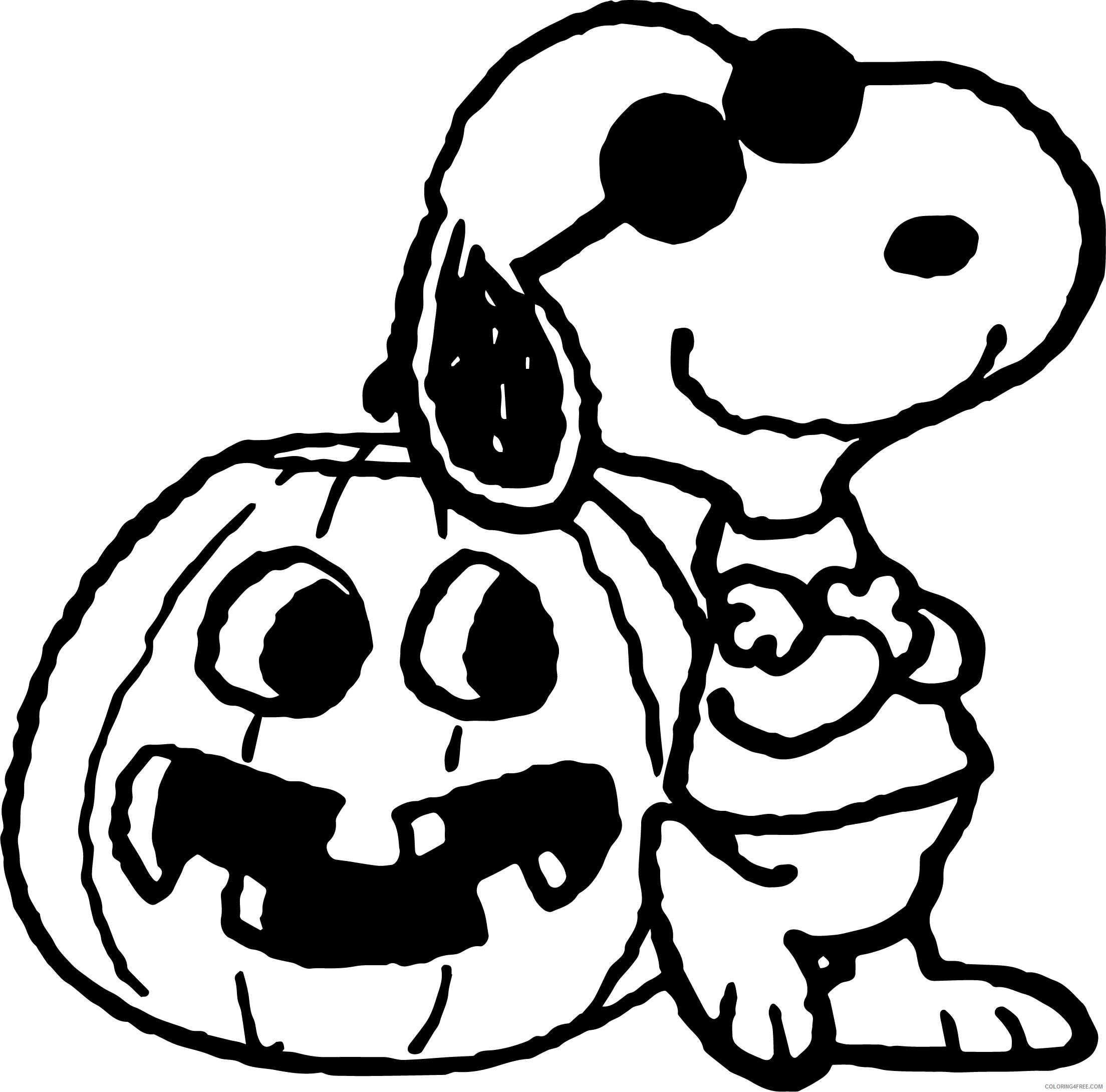 Snoopy Coloring Pages Cartoons Snoopy and Halloween Pumpkin Printable 2020 5651 Coloring4free
