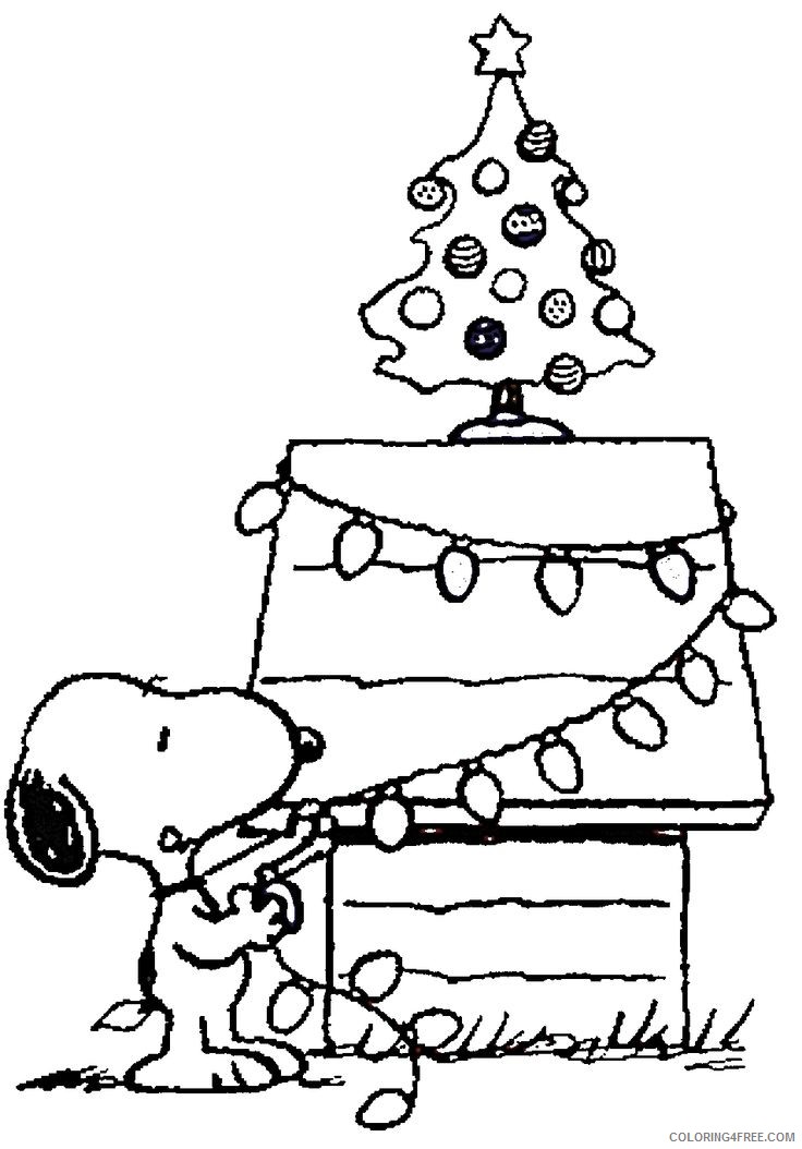 Snoopy Coloring Pages Cartoons Snoopys Christmas Tree Printable 2020 5697 Coloring4free