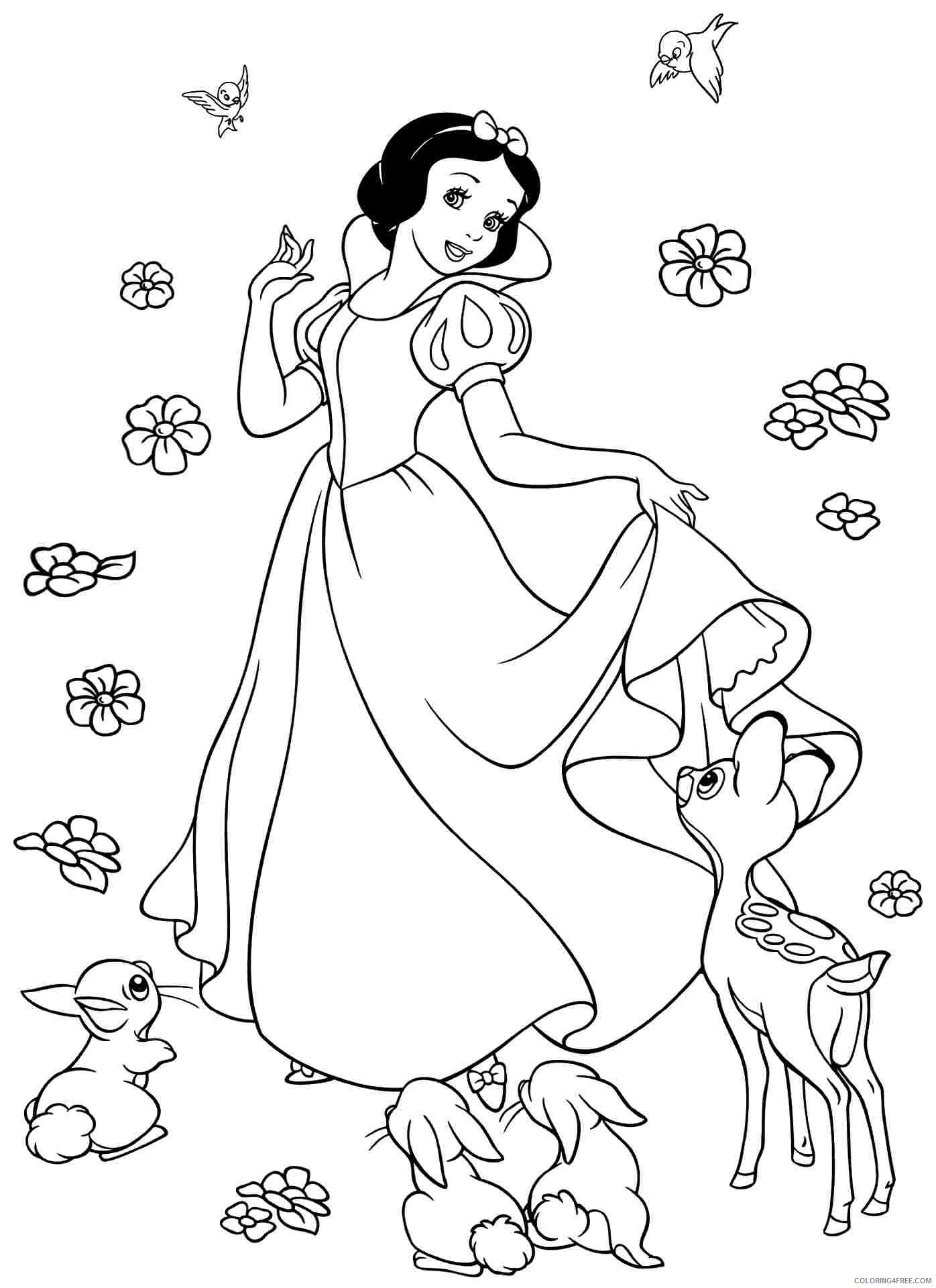 Snow White Coloring Pages Cartoons Print Free Snow White Printable 2020 5719 Coloring4free