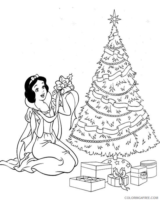 Snow White Coloring Pages Cartoons Snow White Disney Christmas Printable 5807 Coloring4free Coloring4free Com