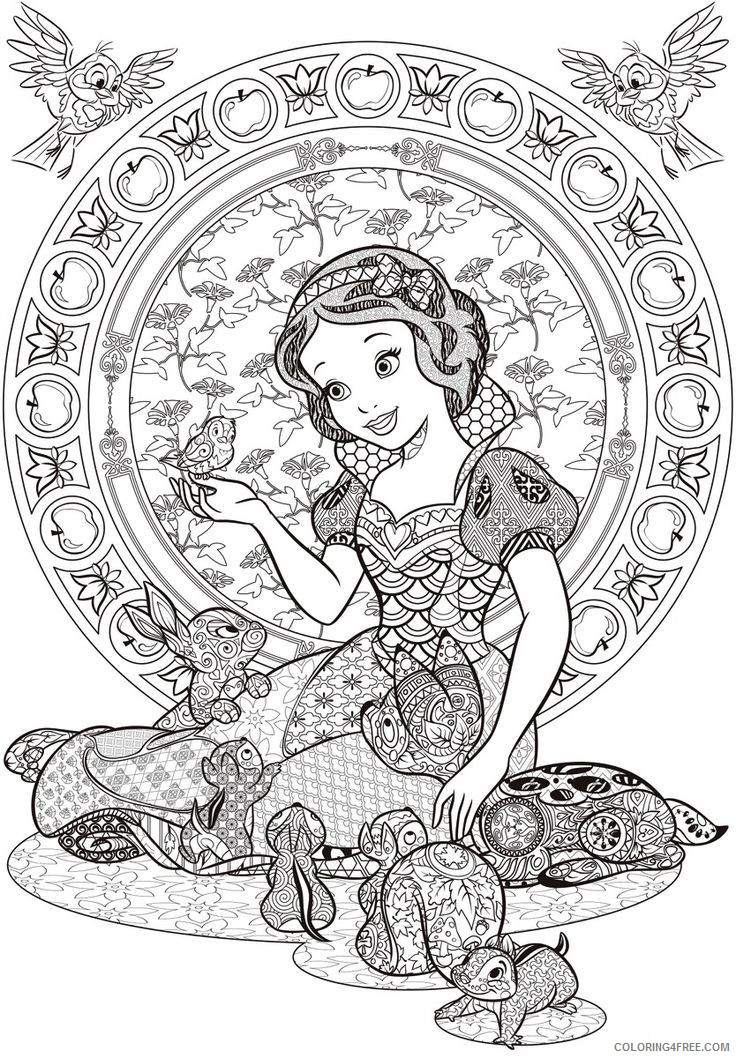 Snow White Coloring Pages Cartoons Snow White Disney for Adults Printable 2020 5809 Coloring4free