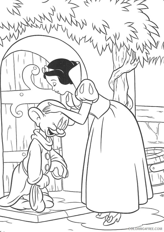 Snow White Coloring Pages Cartoons Snow White Dopey Printable 2020 5811 Coloring4free
