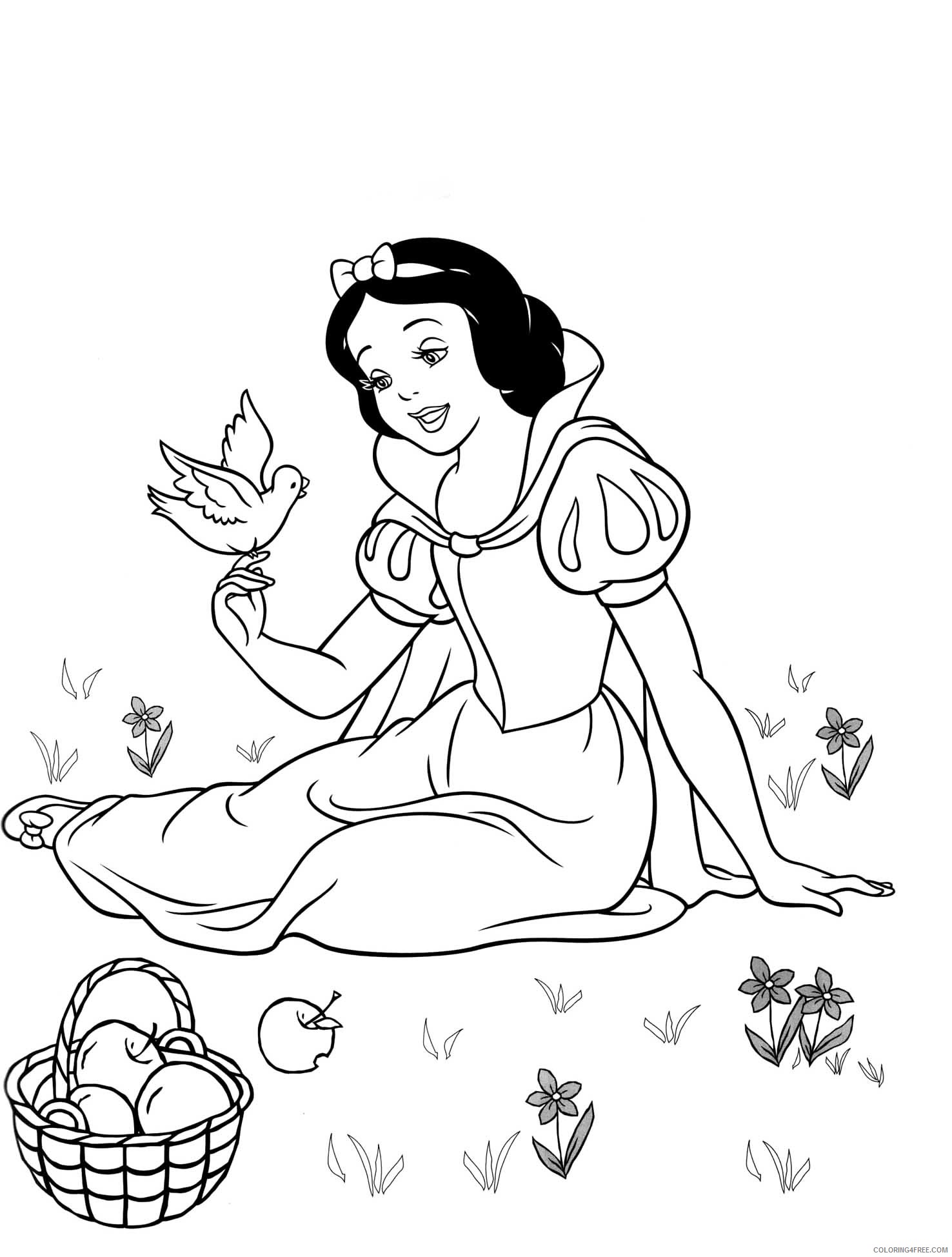 Snow White Coloring Pages Cartoons Snow White Free 2 Printable 2020 5802 Coloring4free