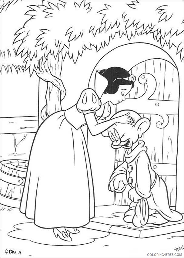 Snow White Coloring Pages Cartoons Snow White and Dopey Printable 2020 5759 Coloring4free