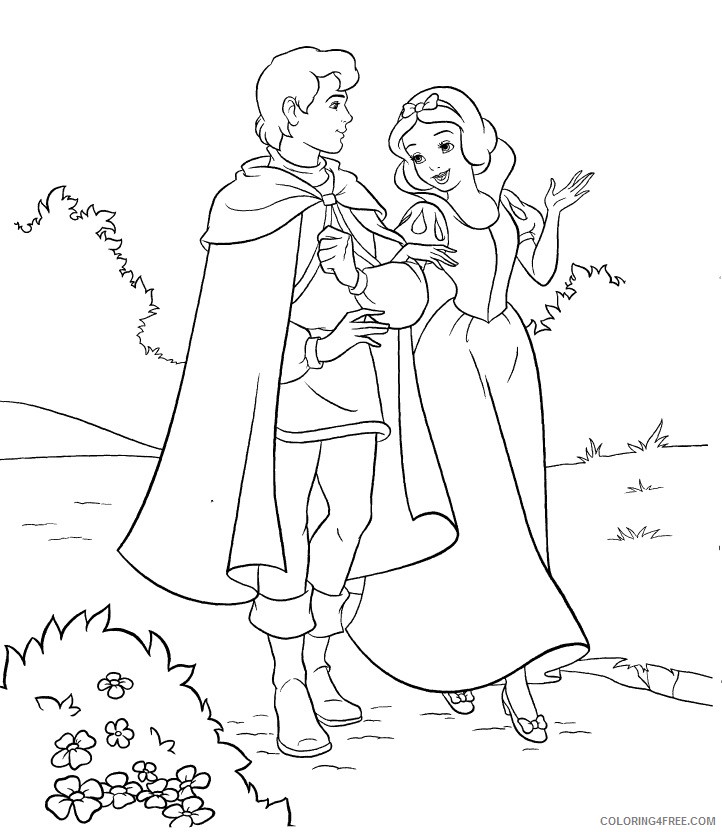 Snow White Coloring Pages Cartoons Snow White and Her Prince Printable 2020 5760 Coloring4free