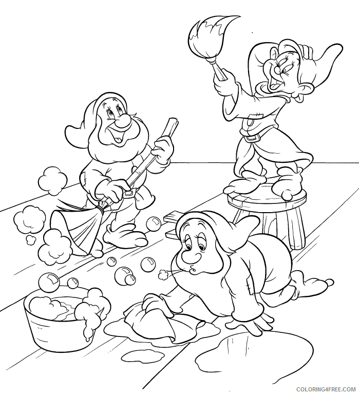 Snow White Coloring Pages Cartoons Snow White and the Seven Dwarfs Free Printable 2020 5765 Coloring4free