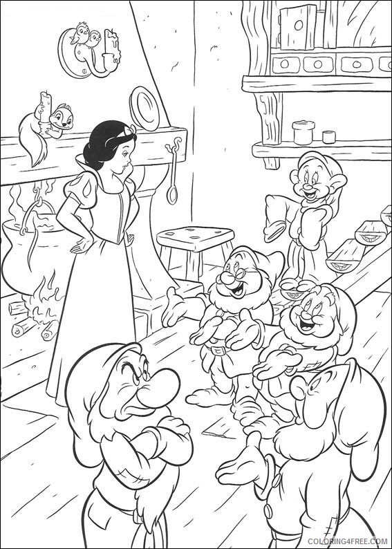 Snow White Coloring Pages Cartoons Snow White and the Seven Dwarfs Picture to Printable 2020 5768 Coloring4free