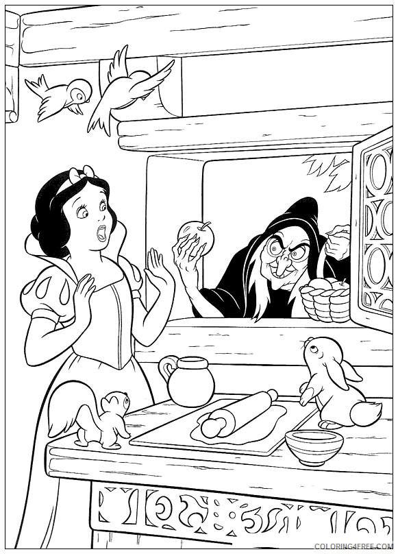 Snow White Coloring Pages Cartoons Snow White and the Seven Dwarfs Printable 2020 5764 Coloring4free