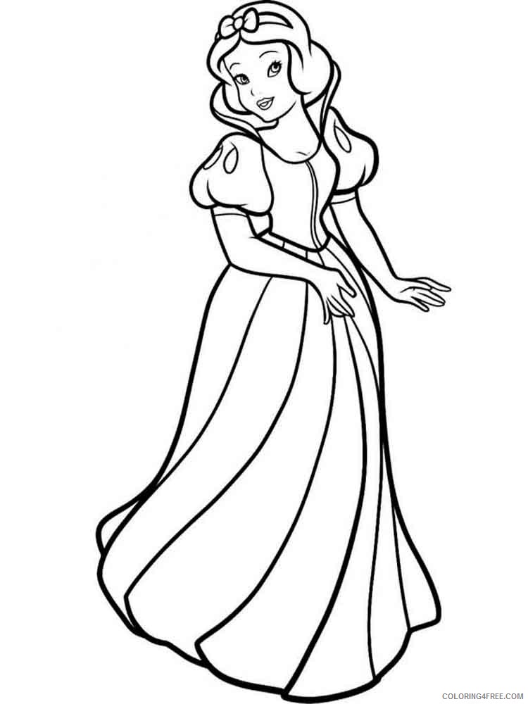 Snow White Coloring Pages Cartoons snow white 4 Printable 2020 5796 Coloring4free