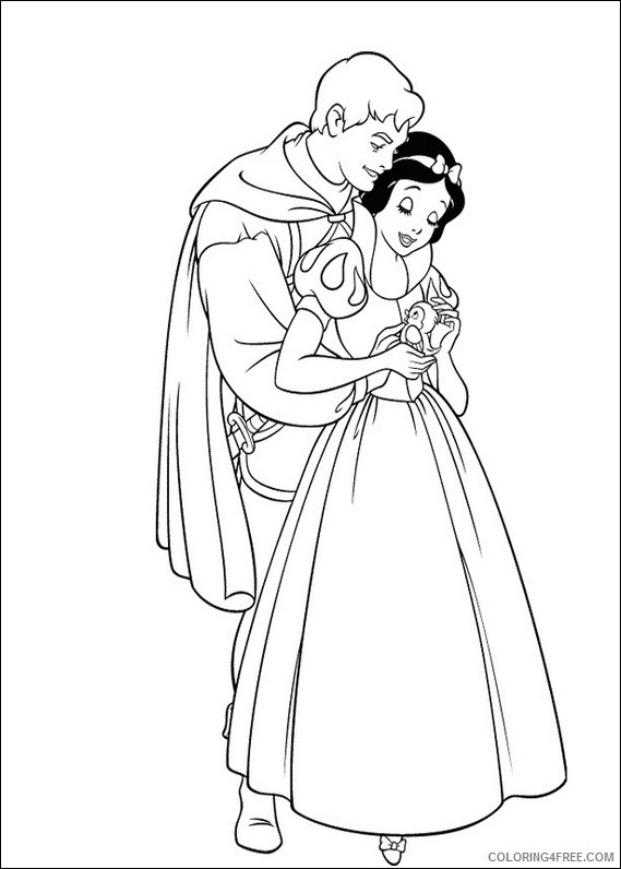 Snow White Coloring Pages Cartoons snow white and prince Printable 2020 5762 Coloring4free