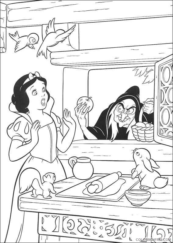 Snow White Coloring Pages Cartoons snow white apple 2 Printable 2020 5769 Coloring4free