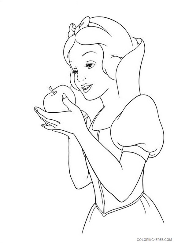 Snow White Coloring Pages Cartoons snow white apple Printable 2020 5770 Coloring4free