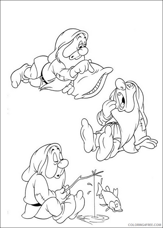 Snow White Coloring Pages Cartoons snow white dwarfs 1 Printable 2020 5812 Coloring4free