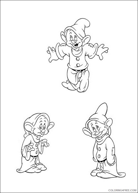 Snow White Coloring Pages Cartoons snow white dwarfs 4 Printable 2020 5815 Coloring4free