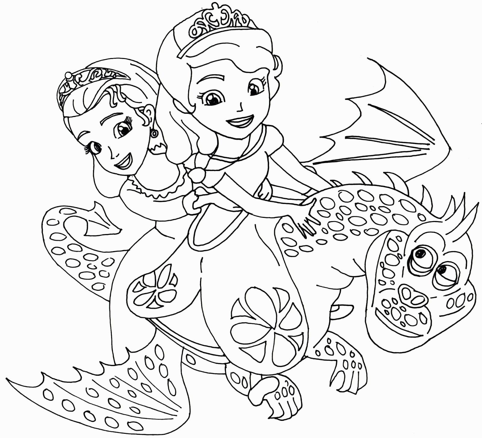 Sofia the First Coloring Pages Cartoons Sofia the First Crackle the Dragon Printable 2020 5882 Coloring4free