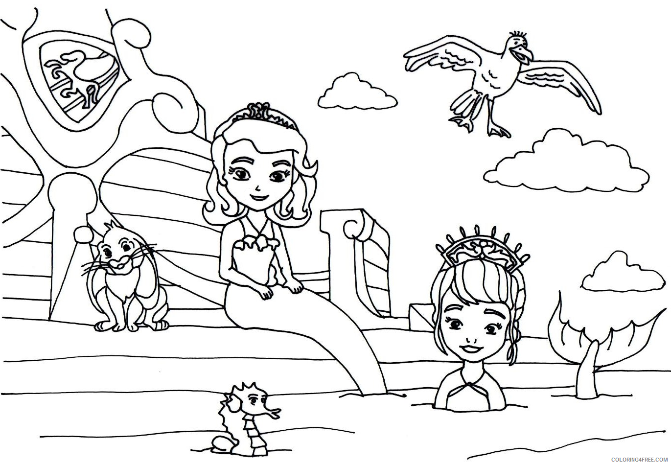 Sofia the First Coloring Pages Cartoons Sofia the First Mermaid 1 Printable 2020 5883 Coloring4free
