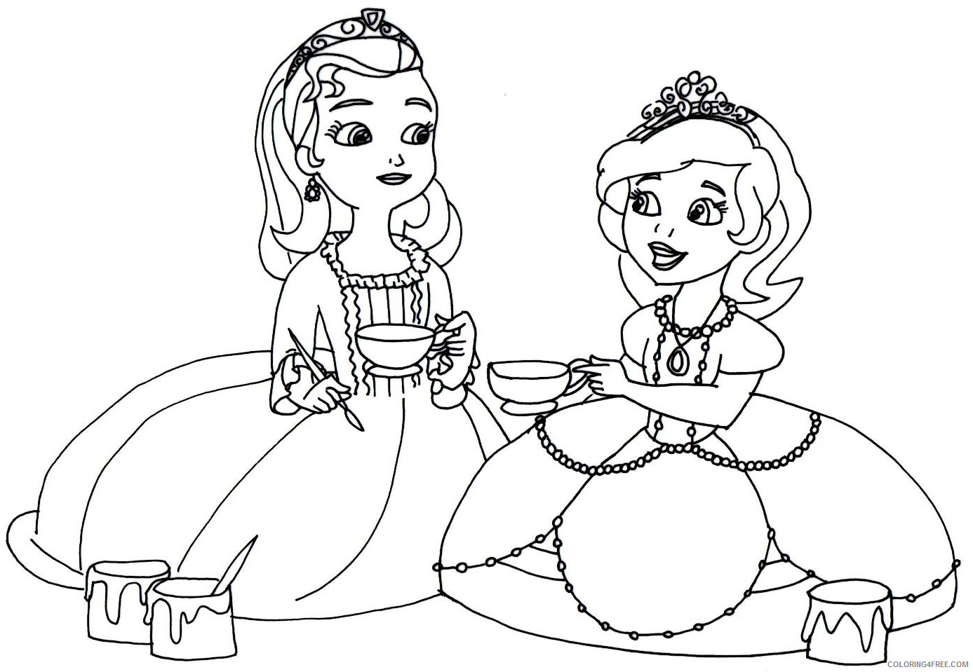 Sofia the First Coloring Pages Cartoons Sofia the First and Amber Printable 2020 5858 Coloring4free