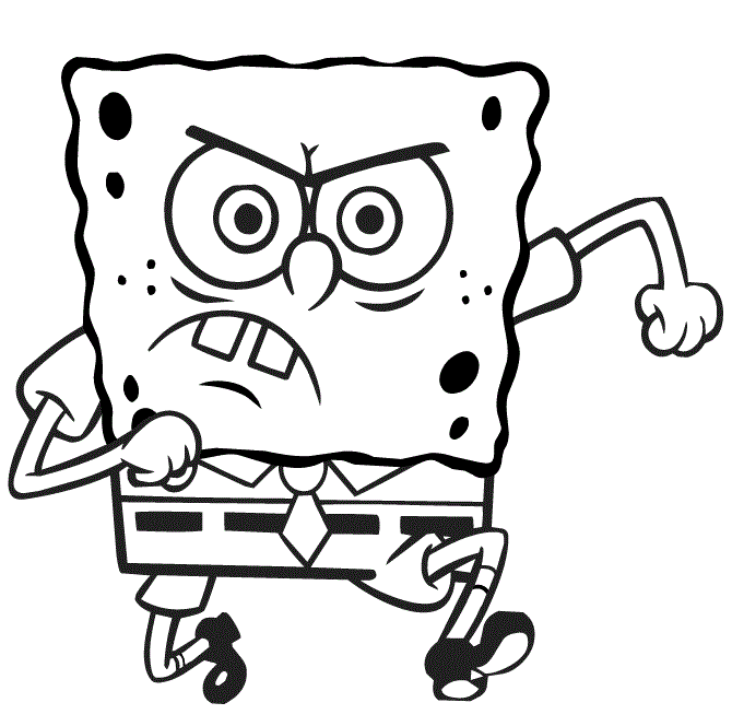 SpongeBob SquarePants Coloring Pages Cartoons 1532660700_angry spongebob a4 Printable 2020 5953 Coloring4free