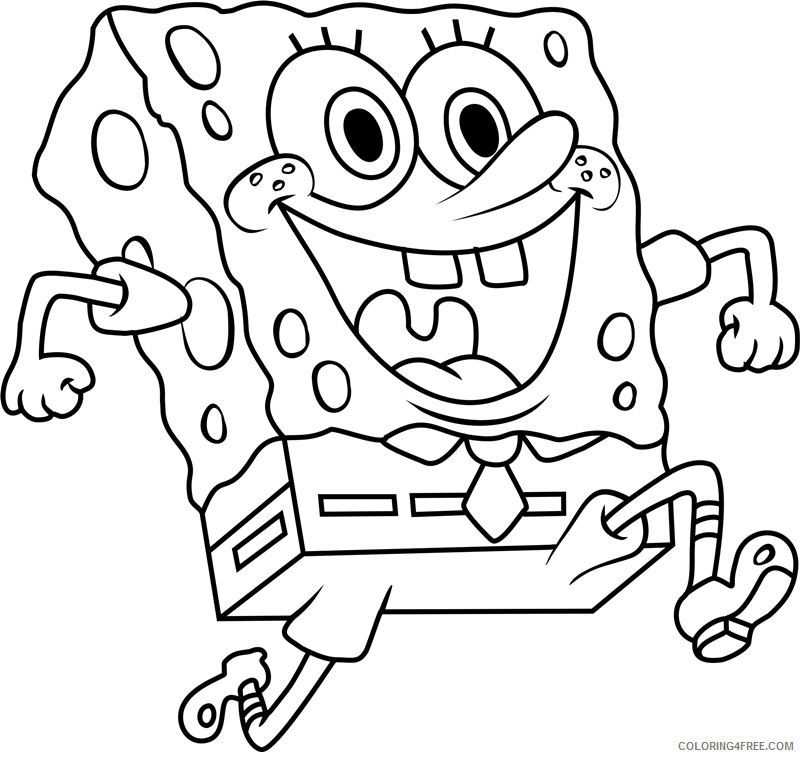 SpongeBob SquarePants Coloring Pages Cartoons 1564733555_spongebob_running a4 Printable 2020 5954 Coloring4free
