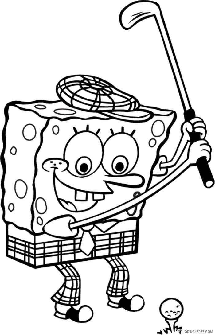SpongeBob SquarePants Coloring Pages Cartoons Spongebob Golf Printable 2020 6037 Coloring4free