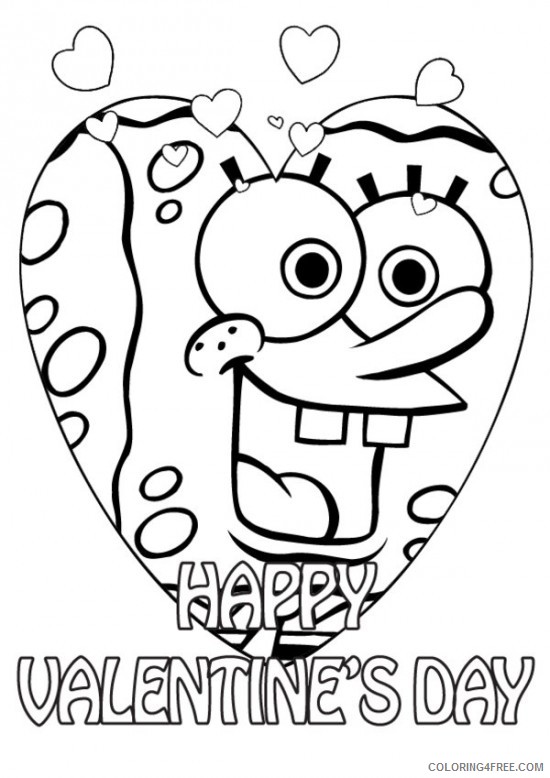 SpongeBob SquarePants Coloring Pages Cartoons Valentine Spongebob Printable 2020 6068 Coloring4free