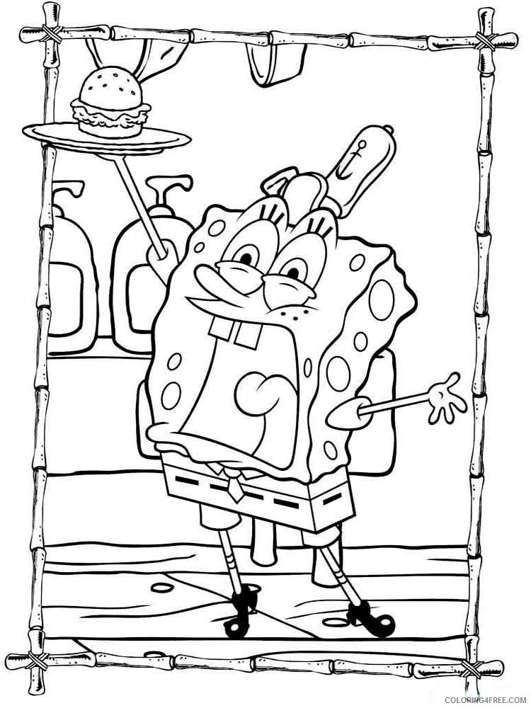SpongeBob SquarePants Coloring Pages Cartoons spongebob 17 Printable 2020 6012 Coloring4free