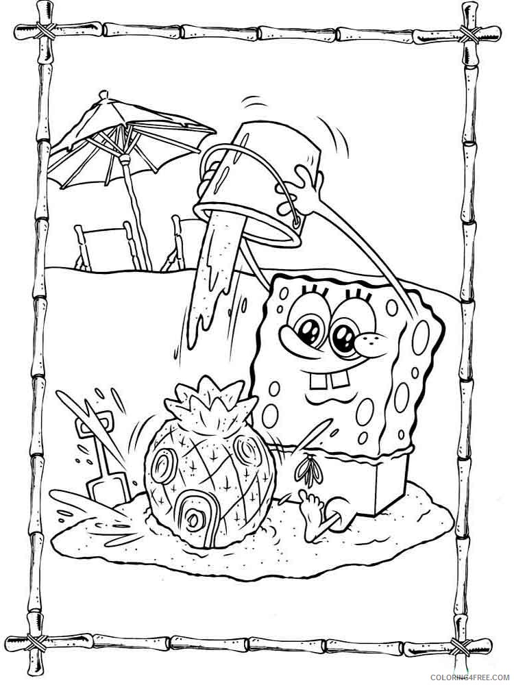 SpongeBob SquarePants Coloring Pages Cartoons spongebob 25 Printable 2020 6020 Coloring4free
